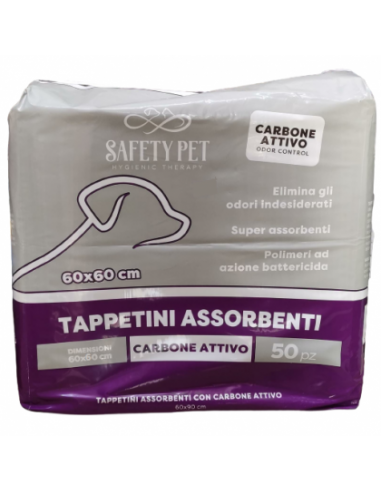 TAPPETINI ASSORBENTI SAFETY PET CARBONE ATTIVO...