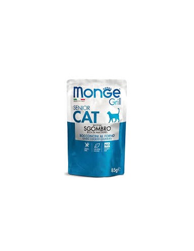 MONGE GRILL BOCCONCINI GATTO SENIOR SGOMBRO (85g)